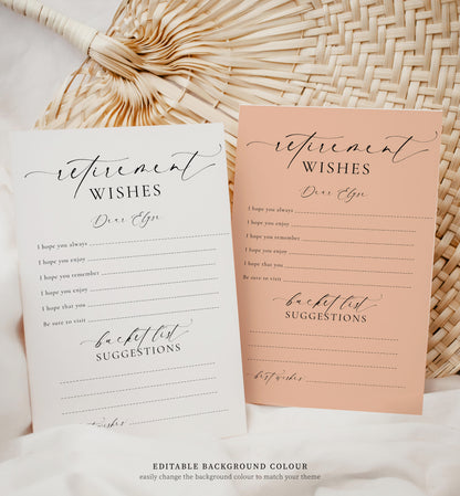 Ellesmere White | Printable Retirement Wishes Card Template