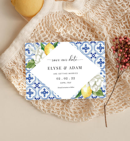 The Med Lemons | Printable Save The Date - Black Bow Studio