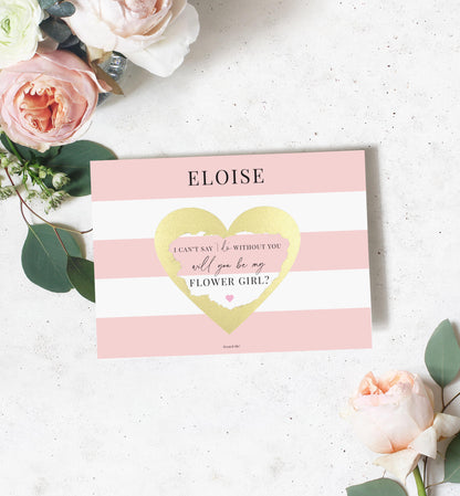 Stripe Pink | Scratch-off Bridesmaid Proposal Card