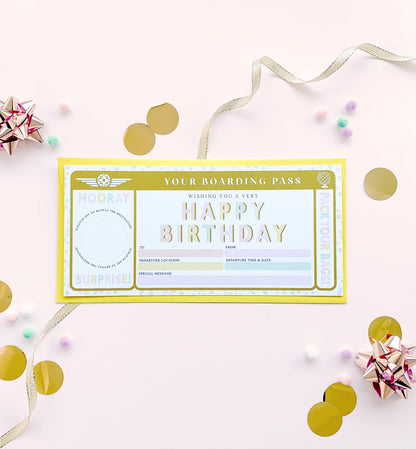 Dot Pastel | Scratch-off Birthday Boarding Pass