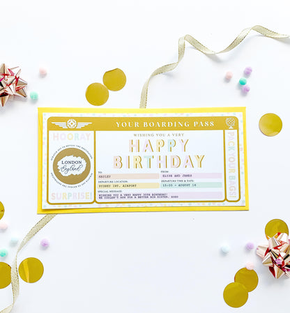 Dot Pastel | Scratch-off Birthday Boarding Pass