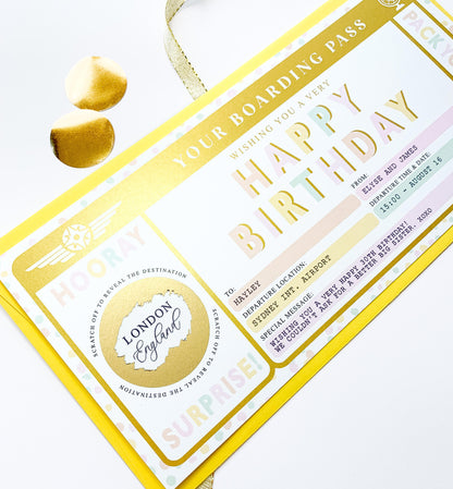 Dot Pastel | Scratch-off Birthday Boarding Pass