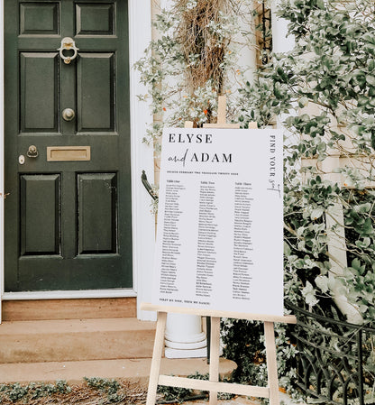 Estelle White | Printable Seating Chart - 3 Banquet Tables