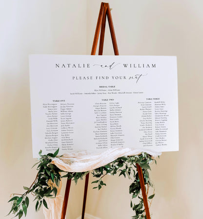 Ellesmere White | Printable Seating Chart Template