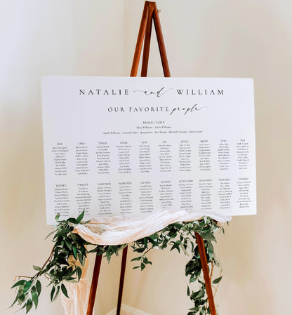 Ellesmere White | Printable Seating Chart Template