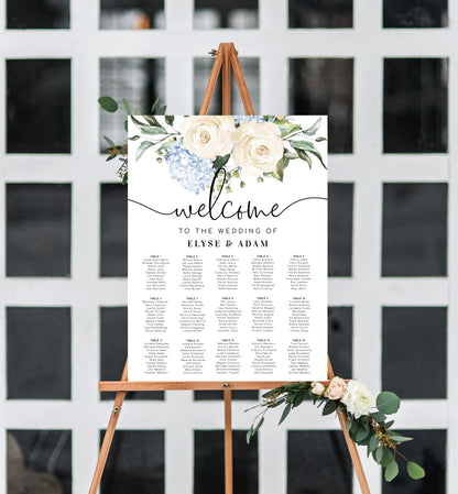 Darcy Floral White | Printable Seating Chart - Black Bow Studio