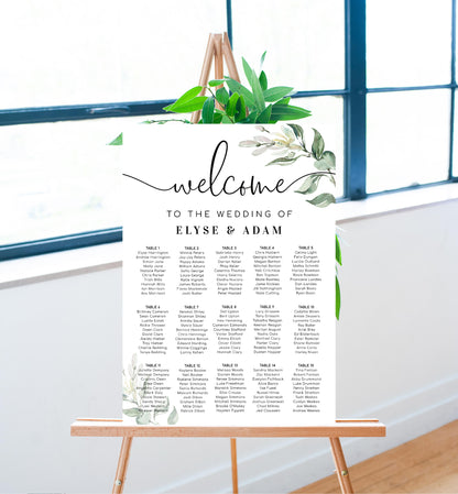 Muted Greenery | Printable Seating Chart - Black Bow Studio