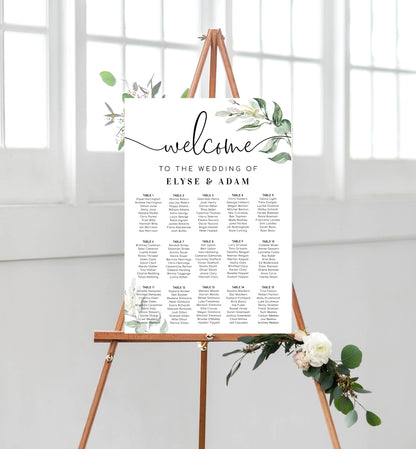 Muted Greenery | Printable Seating Chart - Black Bow Studio