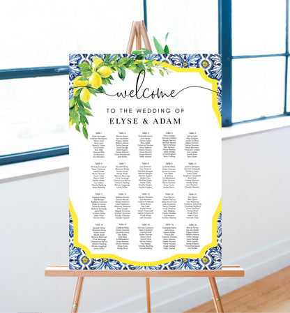 Positano Lemons | Printable Seating Chart - Black Bow Studio