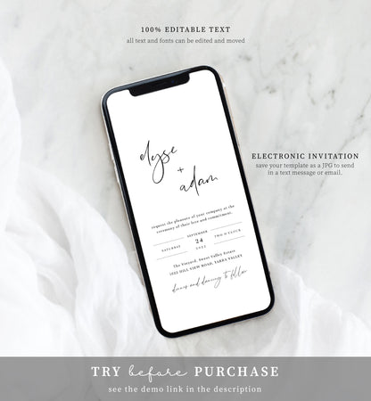 Gigi Script White | Smartphone Wedding Invitation