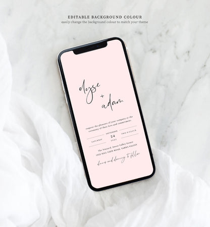 Gigi Script White | Smartphone Wedding Invitation