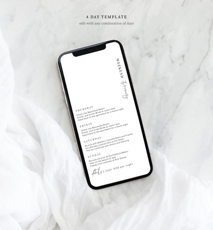 Estelle White | Smartphone Itinerary Template