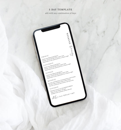 Estelle White | Smartphone Itinerary Template