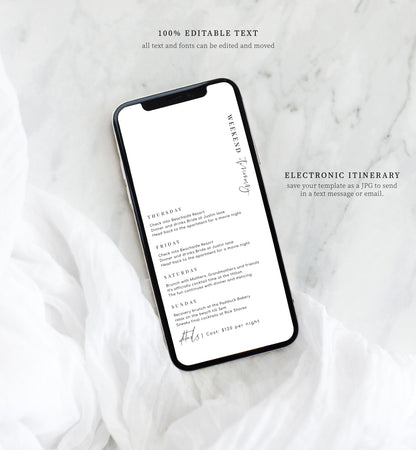 Estelle White | Smartphone Itinerary Template