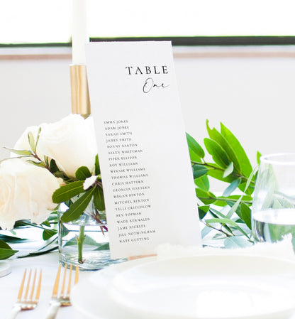 Ellesmere White | Printable Table Numbers Template