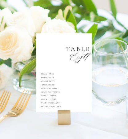 Ellesmere White | Printable Table Numbers Template