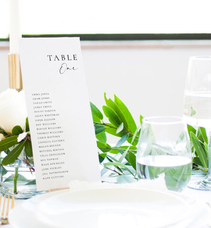 Ellesmere White | Printable Table Numbers Template