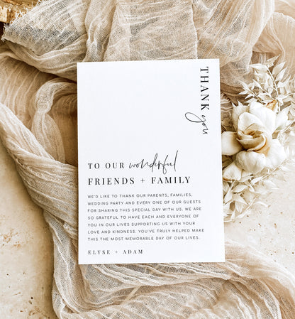 Estelle White | Printable Wedding Thank You Card Template