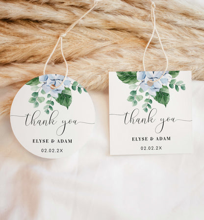 Ferras Blossom Blue | Printable Thank You Favour Tags Template