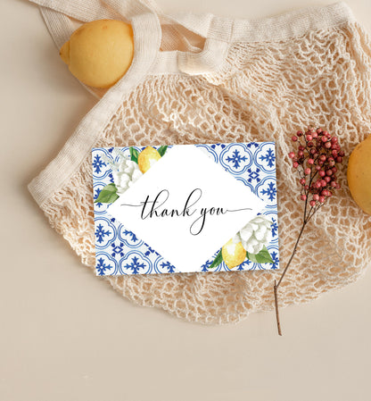 The Med Lemons | Printable Thank You Card - Black Bow Studio