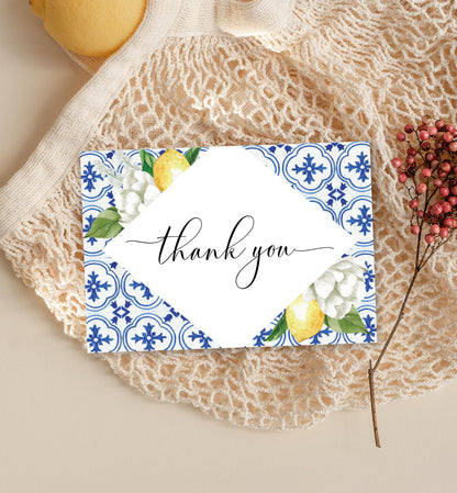 The Med Lemons | Printable Thank You Card - Black Bow Studio