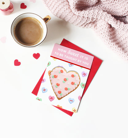 Convo Hearts White | Printable Sweetheart Valentine Cookie Card Template