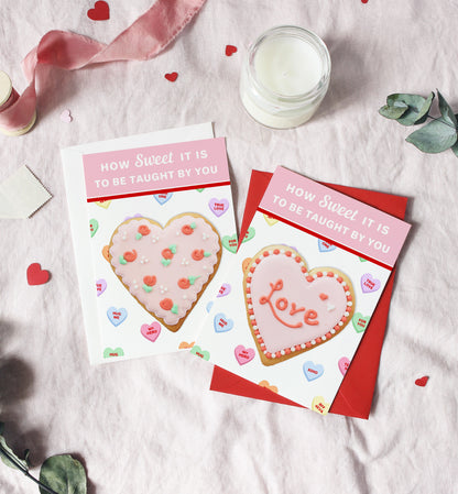 Convo Hearts White | Printable Sweetheart Valentine Cookie Card Template