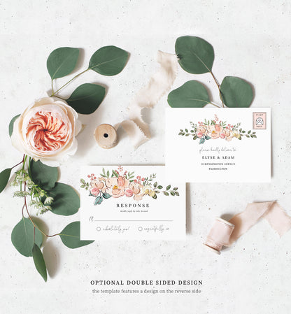 Cambridge Floral Multi | Printable Wedding Invitation Suite Template - Black Bow Studio