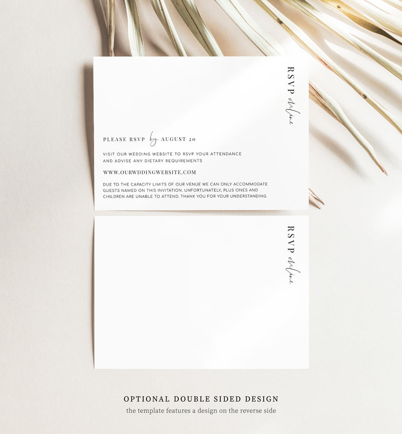 Estelle White | Printable Wedding Invitation Suite Template – Black Bow ...