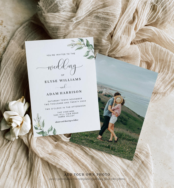 Muted Greenery | Printable Wedding Invitation Suite – Black Bow Studio