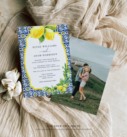 Positano Lemons | Printable Wedding Invitation Suite Template