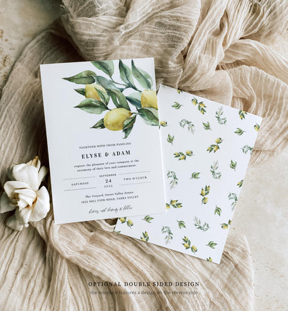 Tuscan Lemons | Printable Wedding Invitation Suite