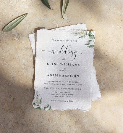 Muted Greenery | Printable Wedding Invitation Suite