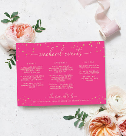 Paintly Hot Pink Gold | Printable Weekend Itinerary