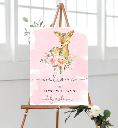 Oh Deer Pink | Printable Welcome Sign