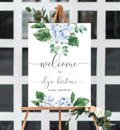 Ferras Blossom Blue | Printable Welcome Sign - Black Bow Studio