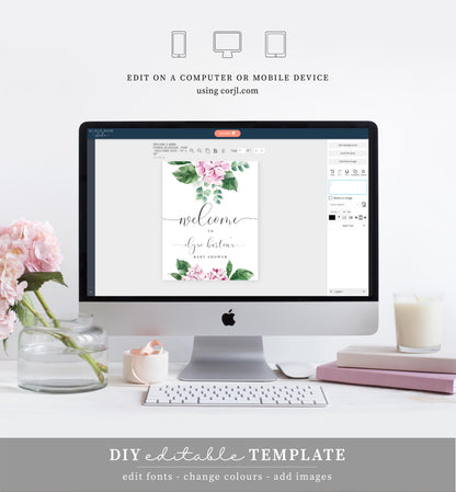 Ferras Blossom Pink | Printable Welcome Sign Template