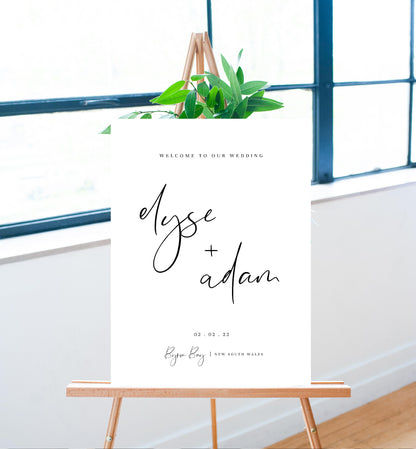 Gigi Script | Printable Welcome Sign - Black Bow Studio