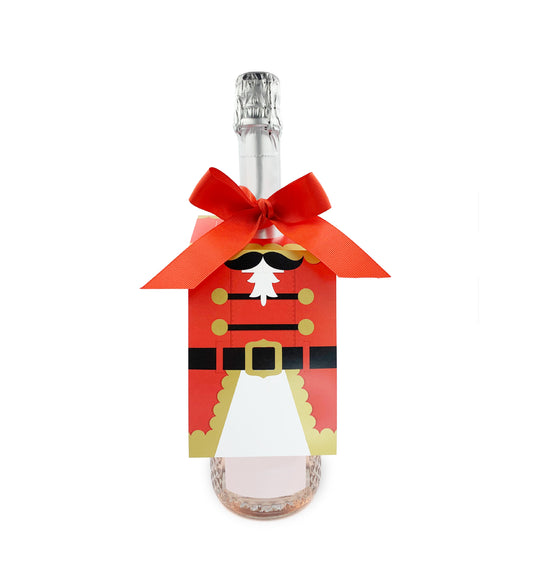 Nutcracker Coat Red | Wine Bottle Gift Tag Kit